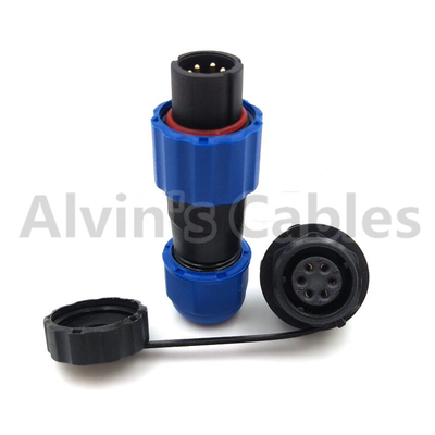 Male auto Electrical Power Connector Plug SD13 4pin Waterproof Power Cable Connector 4pin, Panel Mount x 3set IP68 4pin Plug and Socket -Socket Female 